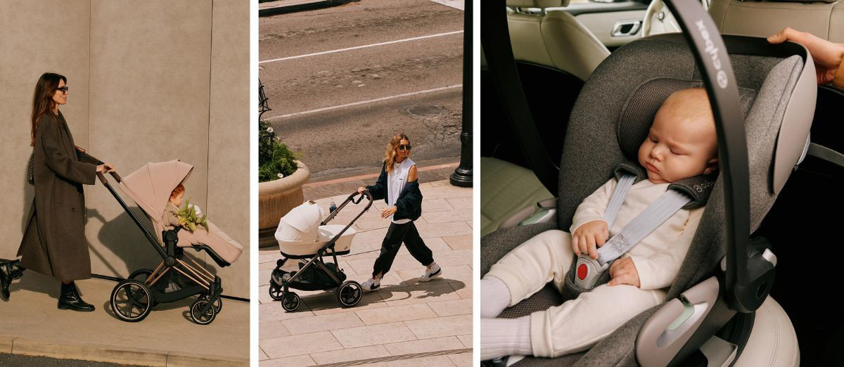 mamma e bambino con Trio Cybex